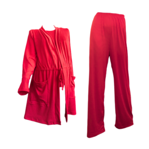 Maternity & Nursing | Hospital Pajamas  | Cardigan & Wide Leg Pants |Elegance Red