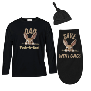 Baby & Dad |Long Sleeve Tshirt & Baby Swaddle Cocoon|Eng|Peek-a-Boo