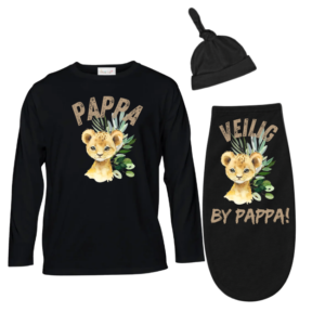 Baby & Dad |Long Sleeve Tshirt & Baby Swaddle Cocoon|Afr| Wild One Neutral