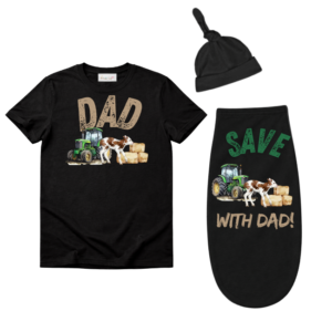 Baby & Dad |Short Sleeve Tshirt & Baby Swaddle Cocoon| Eng| Boer Seun