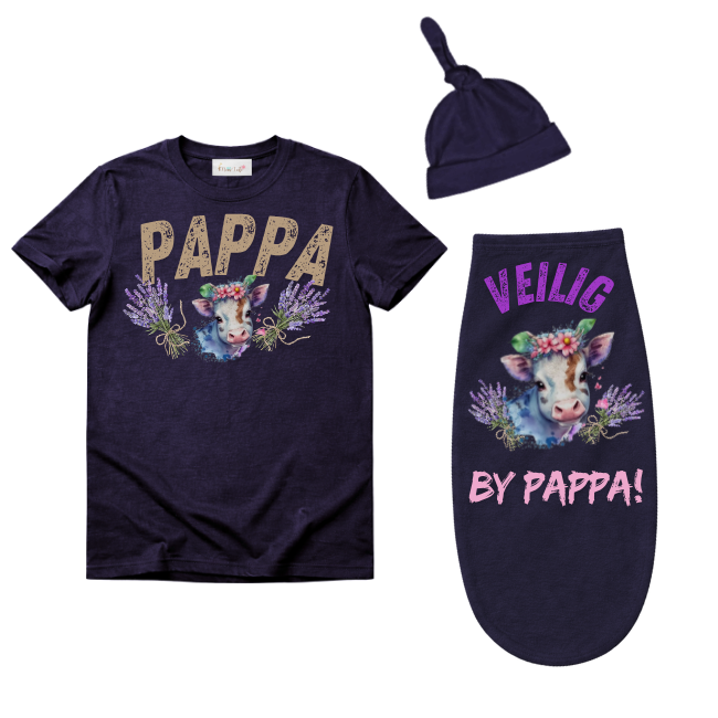 Baby & Dad |Short Sleeve Tshirt & Baby Swaddle Cocoon| Afr| Boere Meisie