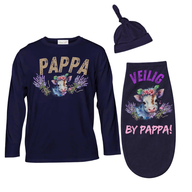 Baby & Dad |Long Sleeve Tshirt & Baby Swaddle Cocoon|Afr| Boere Meisie