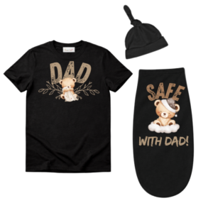 Baby & Dad |Short Sleeve Tshirt & Baby Swaddle Cocoon| Eng| BABY
