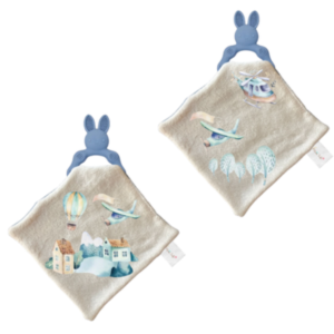 Baby Silicone Teether & Dudu Blanket |2 Pack| Air Transport
