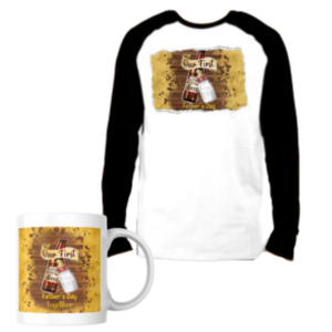 Dad Printed | Long Sleeve T-Shirt & Mug Gift Set |Our first father's day