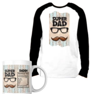 Dad Printed | Long Sleeve T-Shirt & Mug Gift Set | Super Dad