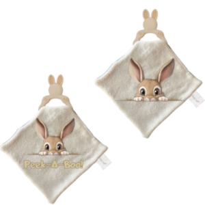 Baby Silicone Teether & Dudu Blanket |2 Pack|Peek-a-Boo