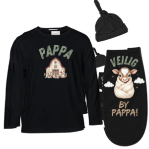 Baby & Dad -Long Sleeve Tshirt & Baby Swaddle Cocoon-Afr-Farmer Green