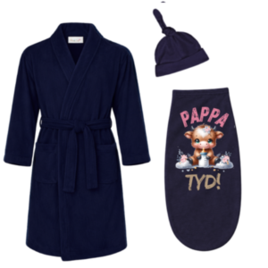 Baby & Dad |Winter Gown & Baby Swaddle Cocoon| Afr| Highland Cow Girl