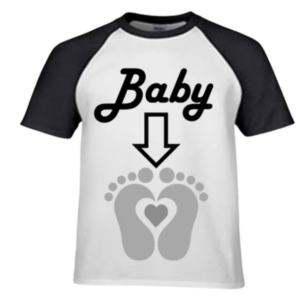 Pregnancy Announcement| Ladies Black & White Printed Shirt |Baby & Beer