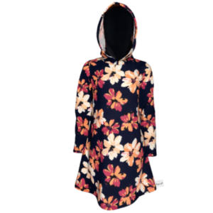 Toddler|Kids |Hooded Dress | Knee Length|Long Sleeve |Navy Floral