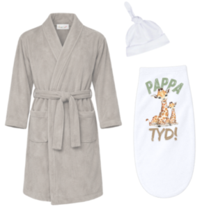 Baby & Dad |Winter Gown & Baby Swaddle Cocoon| Afr|Wild one neutral