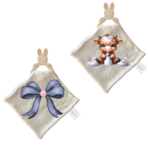 Baby Silicone Teether & Dudu Blanket |2 Pack| Highland Cow Girl
