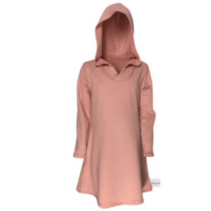Toddler|Kids |Hooded Dress | Knee Length|Long Sleeve | Dusty Pink