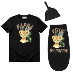 Baby & Dad |Short Sleeve Tshirt & Baby Swaddle Cocoon| Afr|  Wild One Neutral