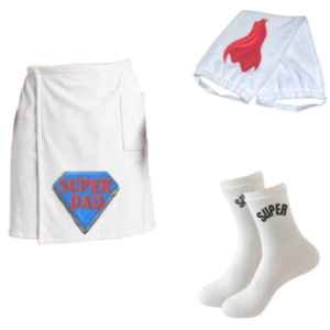 Dad|Father's Day Gift|Wrap, Shower Towel, and Non-Slip Socks | Super dad