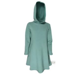 Toddler|Kids |Hooded Dress | Knee Length|Long Sleeve | Duck Egg