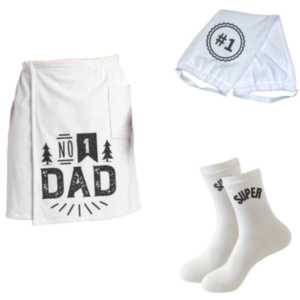 Dad|Father's Day Gift|Wrap, Shower Towel, and Non-Slip Socks |Number 1 Dad