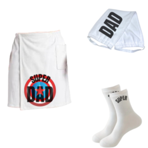 Dad|Father's Day Gift|Wrap, Shower Towel, and Non-Slip Socks |Super Dad