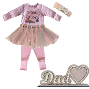 Dad & Me - Girls Pink Tutu Set with DAD Photo Frame