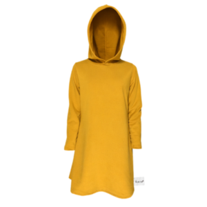 Toddler|Kids |Hooded Dress | Knee Length|Long Sleeve | Mustard