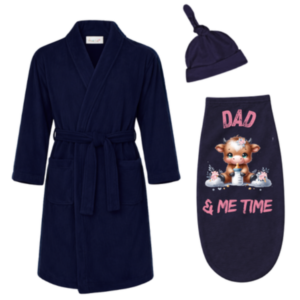 Baby & Dad |Winter Gown & Baby Swaddle Cocoon|Eng| Highland Cow Girl