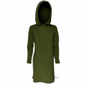 Toddler|Kids |Hooded Dress | Knee Length|Long Sleeve |Olive