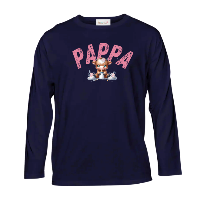 Baby & Dad | Long Sleeve T-shirt | Afr | Highland Cow Girl