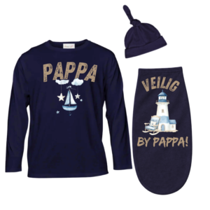 Baby & Dad | Long Sleeve T-shirt & Baby Swaddle Cocoon | Afr | Sailor Ocean