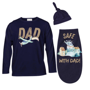 Baby & Dad | Long Sleeve T-shirt & Baby Swaddle Cocoon | Eng | Air Transport