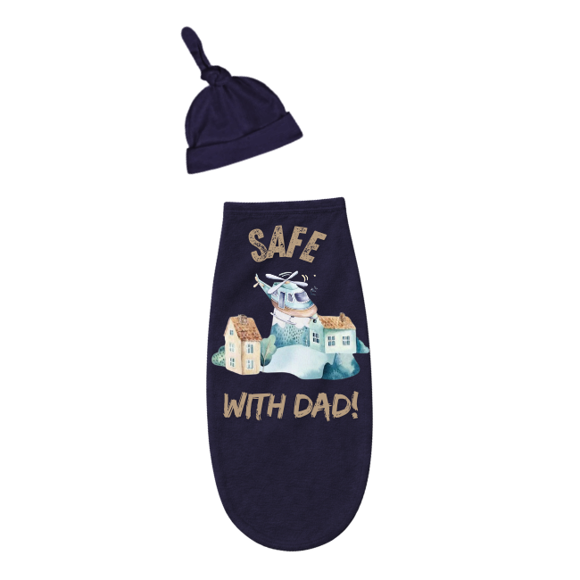 Baby & Dad | Long Sleeve T-shirt & Baby Swaddle Cocoon | Eng | Air Transport - Image 4