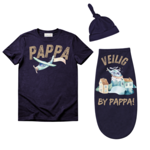 Baby & Dad | Short Sleeve T-shirt & Baby Swaddle Cocoon | Afr | Air Transport