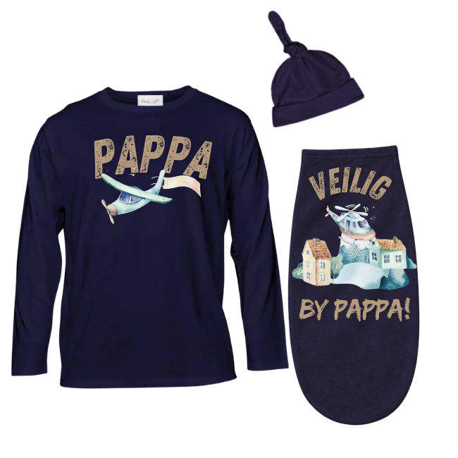 Baby & Dad | Long Sleeve T-shirt & Baby Swaddle Cocoon | Afr | Air Transport
