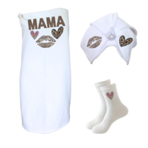 Ladies Appreciation Gift |Wrap,Hair Towel&Non-Slip Socks| MAMA