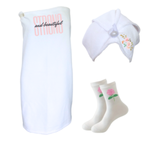 Ladies Appreciation Gift |Wrap,Hair Towel&Non-Slip Socks| Strong
