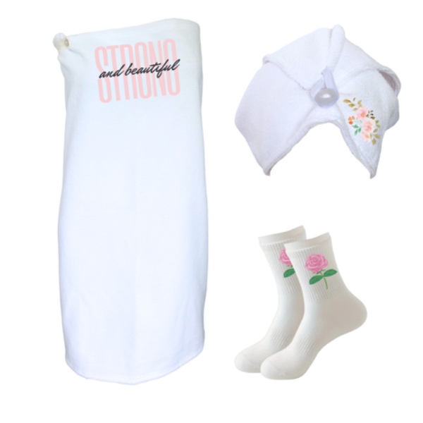 Ladies Appreciation Gift |Wrap,Hair Towel&Non-Slip Socks| Strong