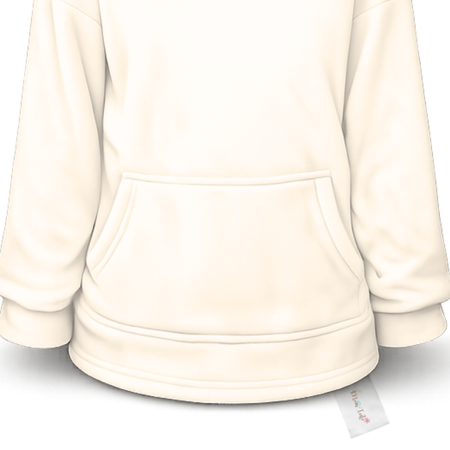 Baby | Toddler | Oversized fleece Hoodie with front pocket | Cream - Image 2