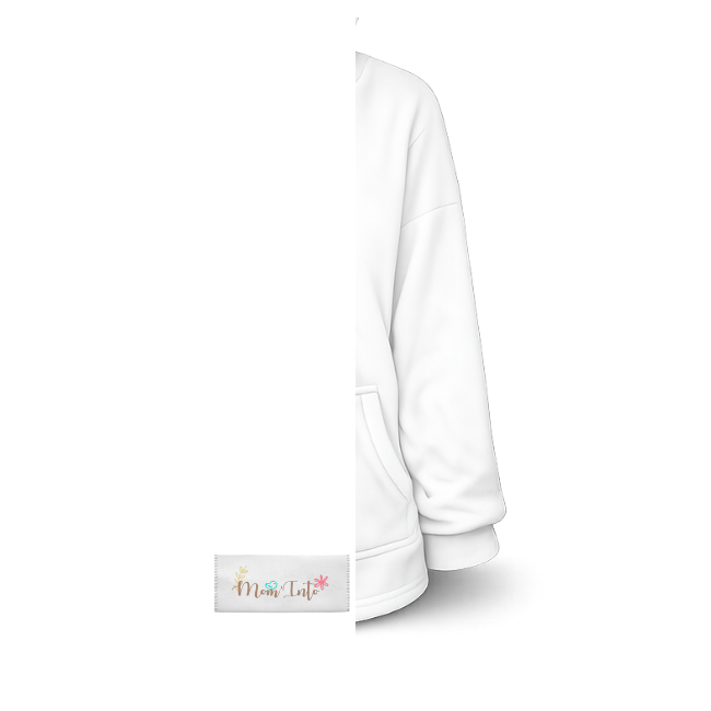 Baby | Toddler | Oversized fleece Hoodie with front pocket | White - Image 3