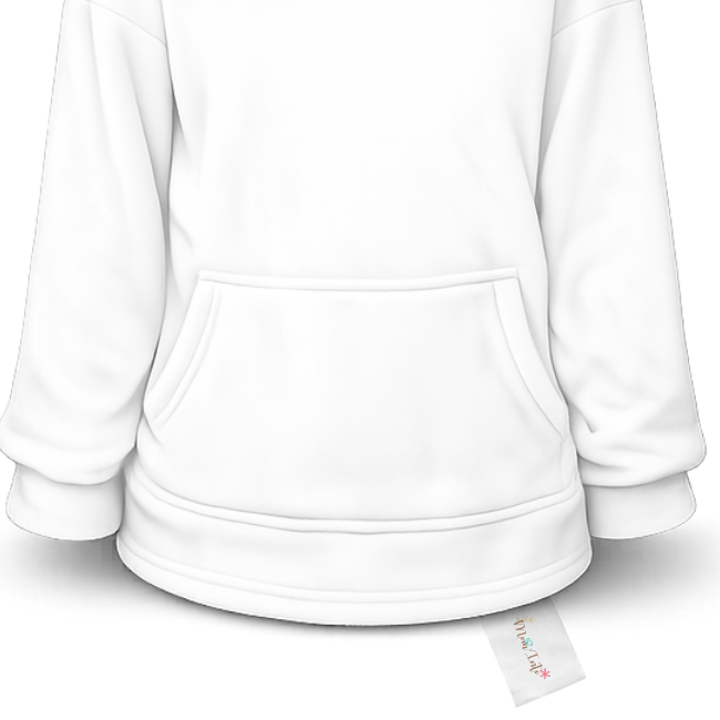 Baby | Toddler | Oversized fleece Hoodie with front pocket | White - Image 2
