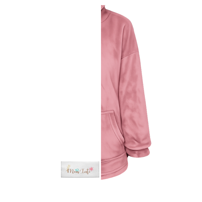 Baby | Toddler | Oversized fleece Hoodie with front pocket | Dusty Pink - Image 3