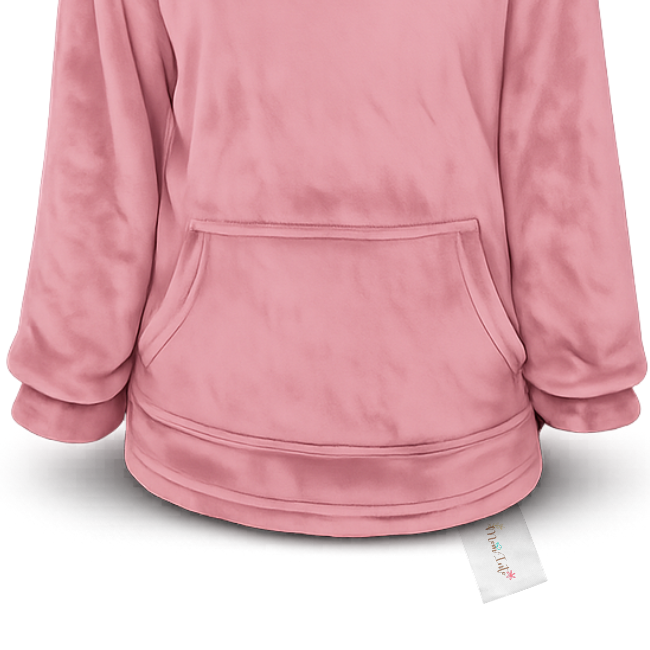 Baby | Toddler | Oversized fleece Hoodie with front pocket | Dusty Pink - Image 2