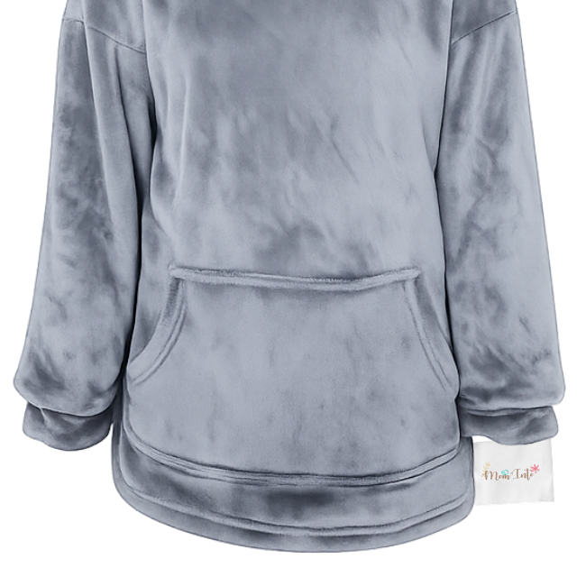 Baby | Toddler | Oversized fleece Hoodie with front pocket | Grey - Image 2