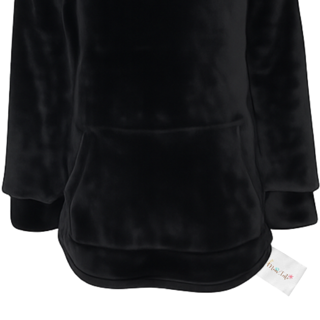 Baby | Toddler | Oversized fleece Hoodie with front pocket | Black - Image 2