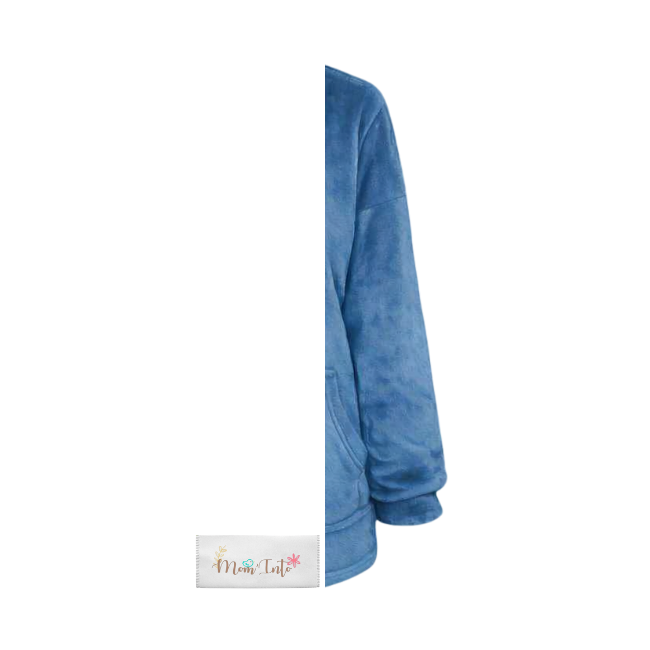 Baby | Toddler | Oversized fleece Hoodie with front pocket | Denim Blue - Image 3