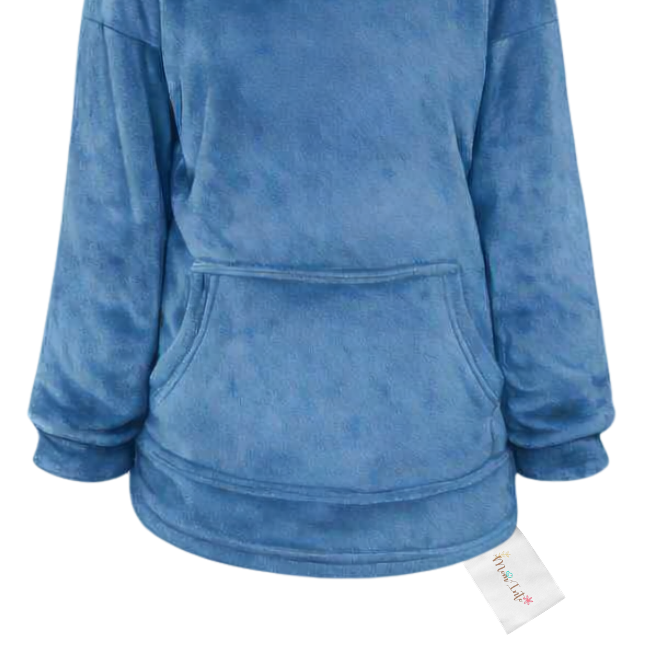 Baby | Toddler | Oversized fleece Hoodie with front pocket | Denim Blue - Image 2