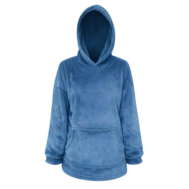 Baby | Toddler | Oversized fleece Hoodie with front pocket | Denim Blue