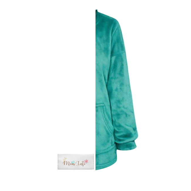 Baby | Toddler | Oversized fleece Hoodie with front pocket | Teal - Image 3