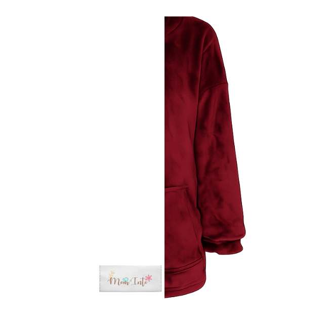 Baby | Toddler | Oversized fleece Hoodie with front pocket | Maroon - Image 3