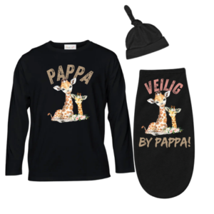 Baby & Dad | Long Sleeve T-shirt & Baby Swaddle Cocoon | Afr | Wild One Girl