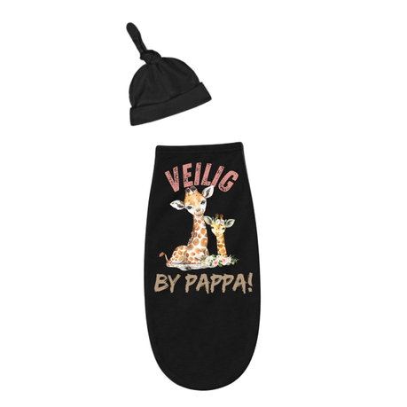 Baby & Dad | Long Sleeve T-shirt & Baby Swaddle Cocoon | Afr | Wild One Girl - Image 2